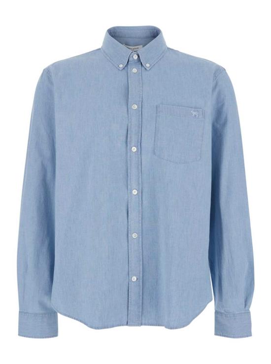  메종키츠네 셔츠 메종 키츠네 프로필 폭스 레귤러  라이트 블루