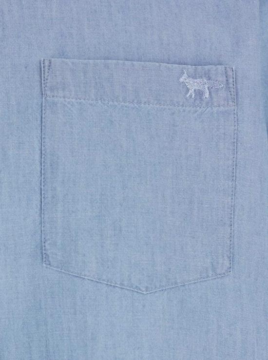  메종키츠네 셔츠 메종 키츠네 프로필 폭스 레귤러  라이트 블루 - MAISON KITSUNE