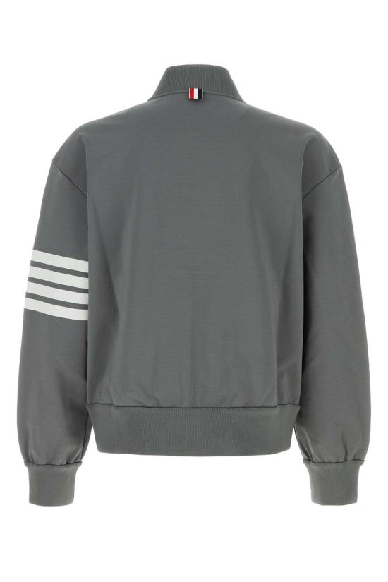  톰브라운 봄버 자켓 톰 브라운 스트레치 비스코스 블렌드 봄버 재킷 (그레이) - THOM BROWNE