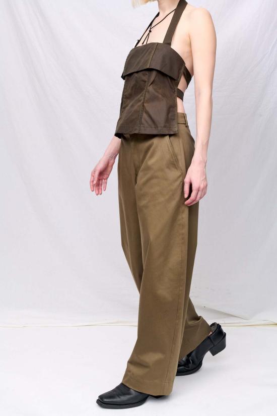  어셈블리 뉴욕 탑 어셈블리 브라운 왁스 스트랩 홀터 - ASSEMBLY NEW YORK