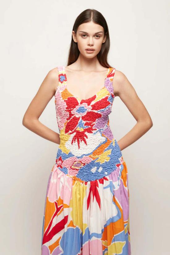  에스더블유에프 롱 원피스 S/W/F 얼룩무늬 맥시 드레스 일렉트릭 가든 - S/W/F