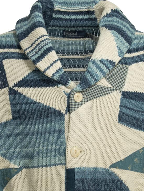 26SS 폴로 랄프로렌 가디건 710A12800001CREAM BLUE COMBO Blue - POLO RALPH LAUREN
