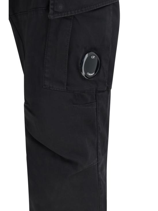 26SS 씨피 컴퍼니 스트레치 새틴 카고 팬츠 RSCMPA743A005694G 999 BLACK - C.P. COMPANY