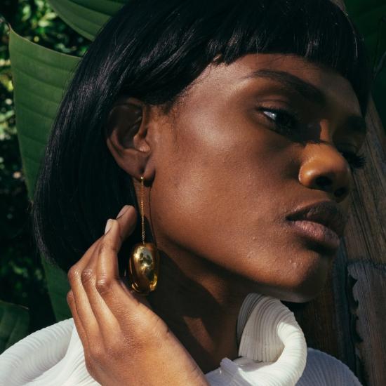  밍유왕 이어링 밍위왕 콩 귀걸이 18K 금도금