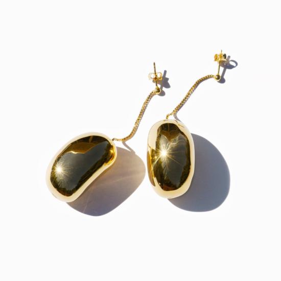  밍유왕 이어링 밍위왕 콩 귀걸이 18K 금도금 - MING YU WANG