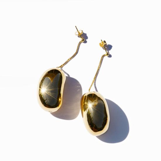  밍유왕 이어링 밍위왕 콩 귀걸이 18K 금도금 - MING YU WANG