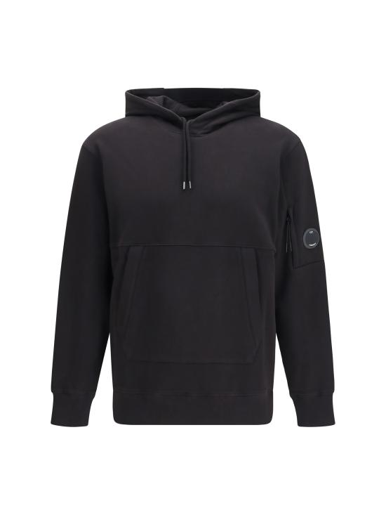 26SS 씨피 컴퍼니 다이애그널 레이즈드 플리스 렌즈 레귤러 핏 후드 티셔츠 RCCMSS714A005086W 999 BLACK