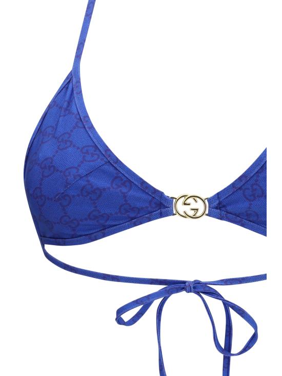 26SS 구찌 프린티드 GG 스트레치 저지 비키니 688999XHAK3 4610 BLUE - GUCCI