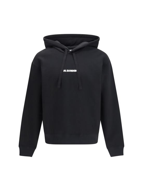 26SS 질샌더 후드 티셔츠 J22GU0149J20128 001 BLACK