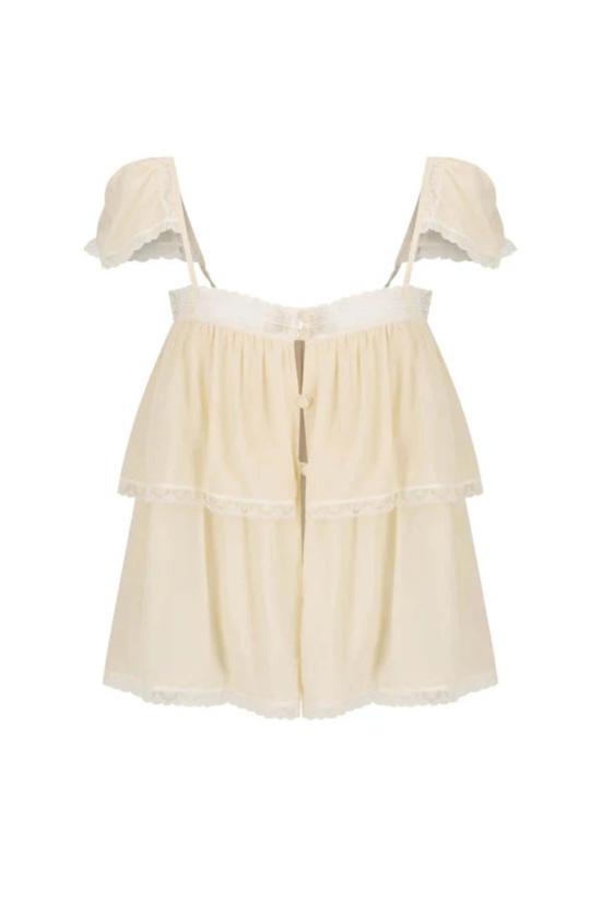  에스더블유에프 블라우스 S/W/F 레이스 트림 베이비돌 탑 위스퍼 아워