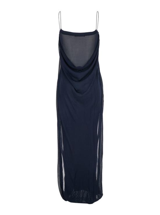  자크뮈스 롱 원피스 스트레이트 넥라인 테크 드레스 블루 - JACQUEMUS