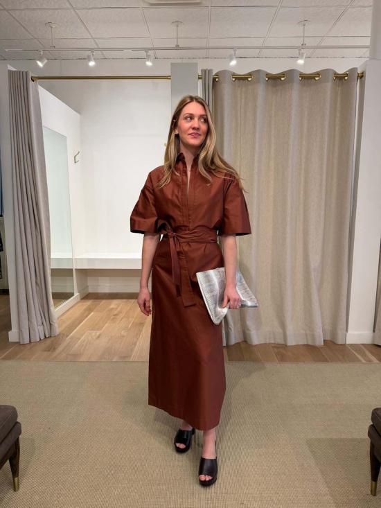  사 수 파이 숏 원피스 Sa Su Phi Francesca 반팔 드레스 - SA SU PHI