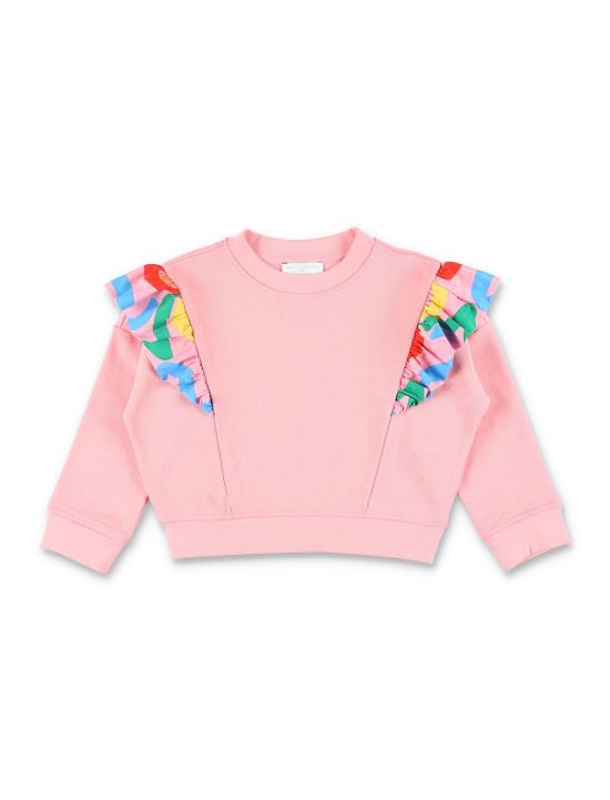  [키즈] 스텔라 맥카트니 풀오버 스텔라 매카트니 아동용 프릴 트림 크롭 스웨트셔츠 핑크