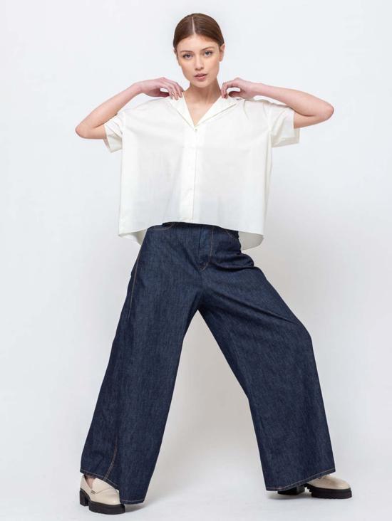  수잔 보머 탑 Susanne Bommer 쇼트 슬리브 코튼 셔츠 - SUSANNE BOMMER