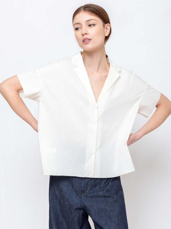  수잔 보머 탑 Susanne Bommer 쇼트 슬리브 코튼 셔츠