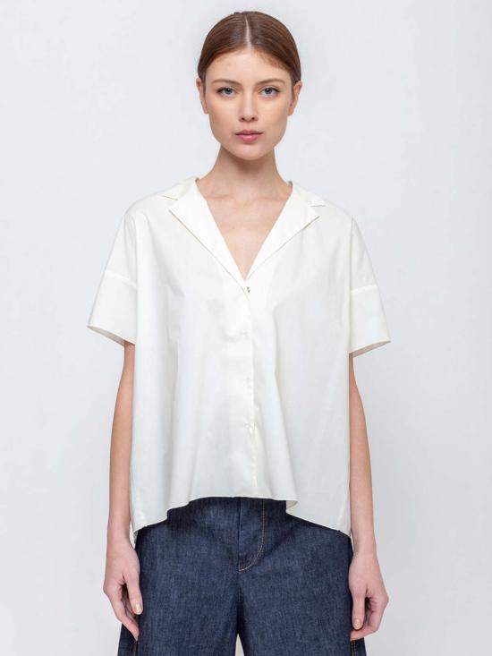  수잔 보머 탑 Susanne Bommer 쇼트 슬리브 코튼 셔츠 - SUSANNE BOMMER