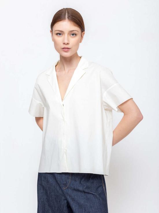  수잔 보머 탑 Susanne Bommer 쇼트 슬리브 코튼 셔츠 - SUSANNE BOMMER