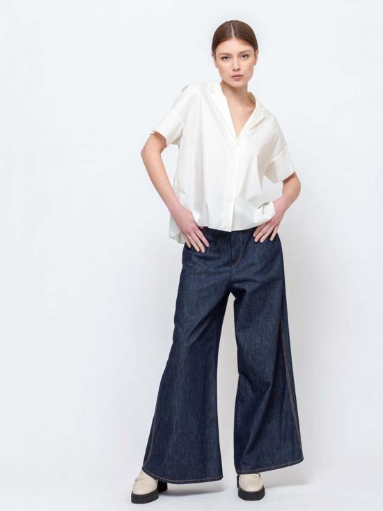  수잔 보머 탑 Susanne Bommer 쇼트 슬리브 코튼 셔츠 - SUSANNE BOMMER