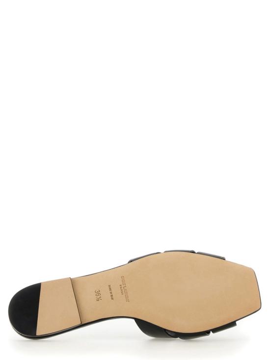  생로랑 페이턴트 레더 트리뷰트 플랫 뮬 571952 B8I001000 BLACK - SAINT LAURENT
