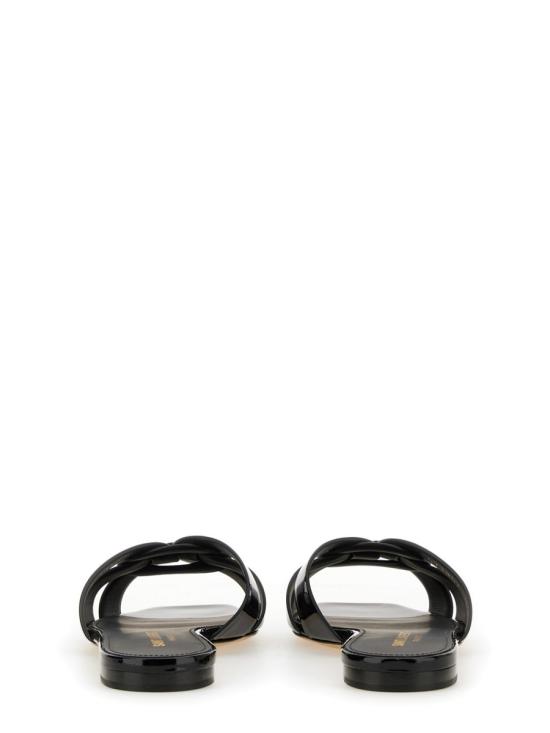  생로랑 페이턴트 레더 트리뷰트 플랫 뮬 571952 B8I001000 BLACK - SAINT LAURENT