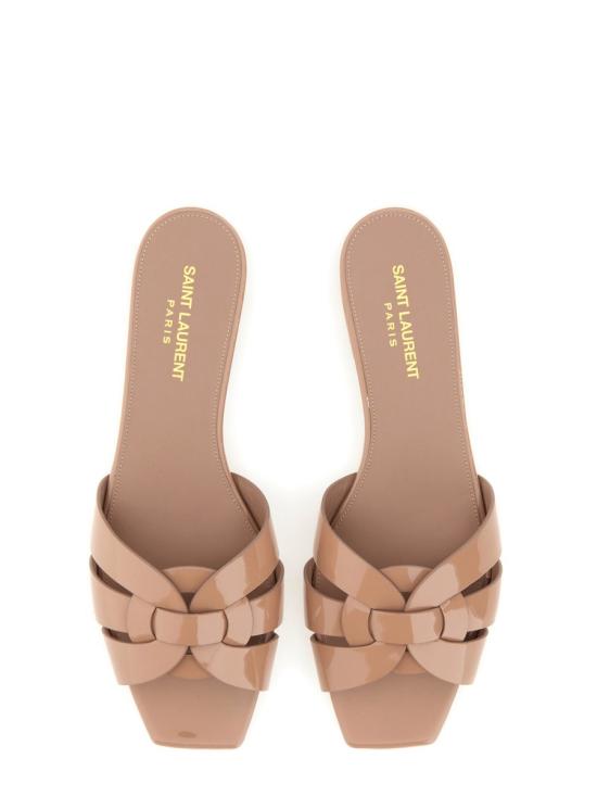  생로랑 페이턴트 레더 트리뷰트 플랫 뮬 571952 B8I009935 BEIGE - SAINT LAURENT