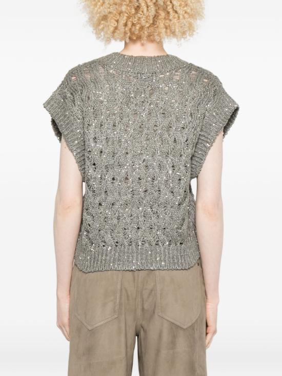 26SS 브루넬로 쿠치넬리 민소매 티셔츠 MEA371112 C9125 Green - BRUNELLO CUCINELLI