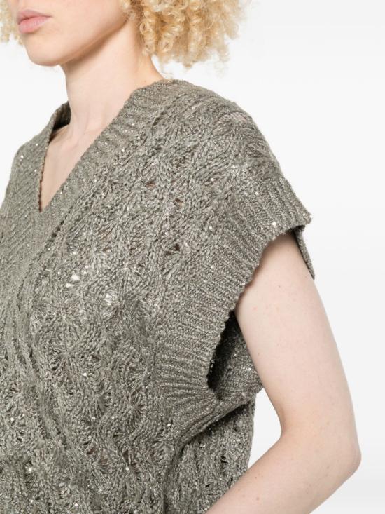 26SS 브루넬로 쿠치넬리 민소매 티셔츠 MEA371112 C9125 Green - BRUNELLO CUCINELLI