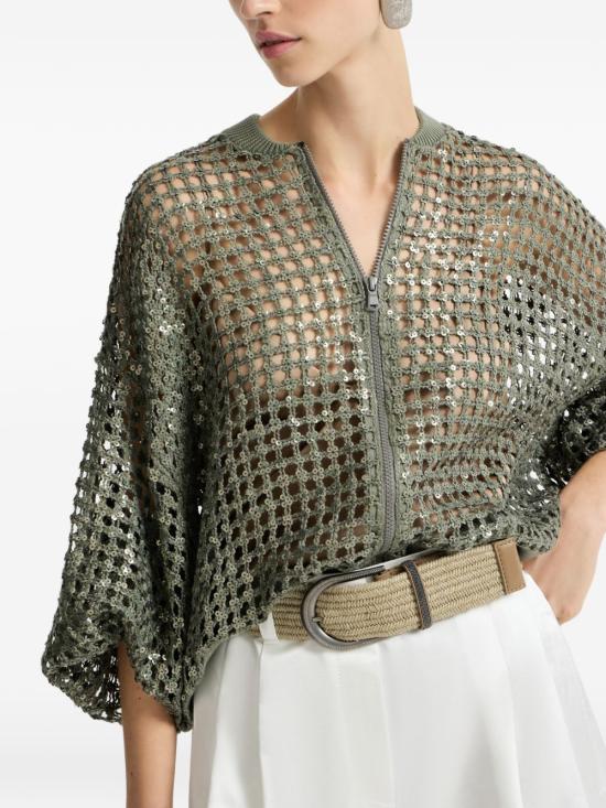 26SS 브루넬로 쿠치넬리 가디건 MCBR11806 C3066 Green - BRUNELLO CUCINELLI