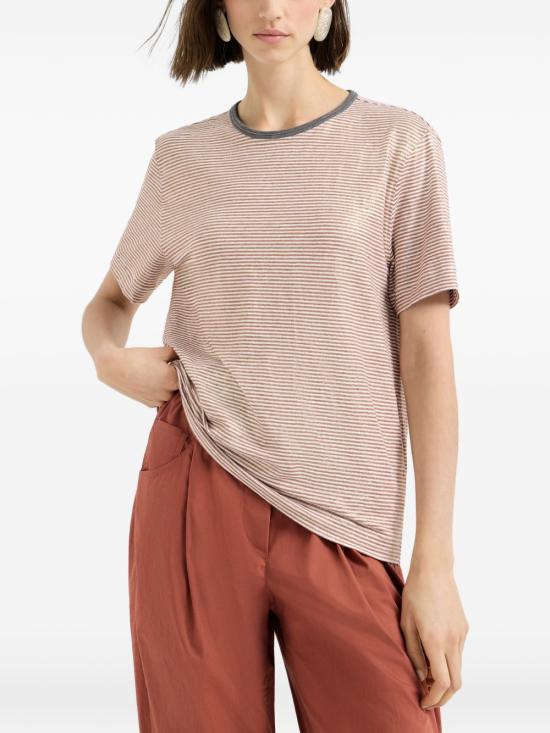 26SS 브루넬로 쿠치넬리 반팔 티셔츠 MQ977DU500 C2095 Orange - BRUNELLO CUCINELLI