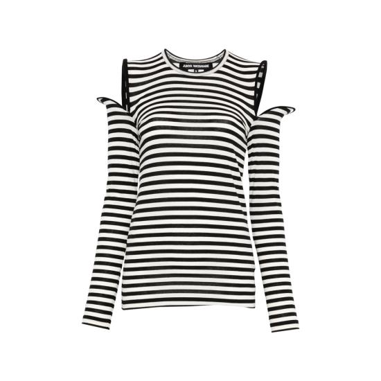 26SS 와타나베 준야 긴팔 티셔츠 JQ T022 BKWHI WHITE BLACK