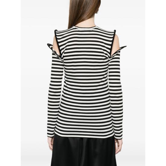 26SS 와타나베 준야 긴팔 티셔츠 JQ T022 BKWHI WHITE BLACK - JUNYA WATANABE
