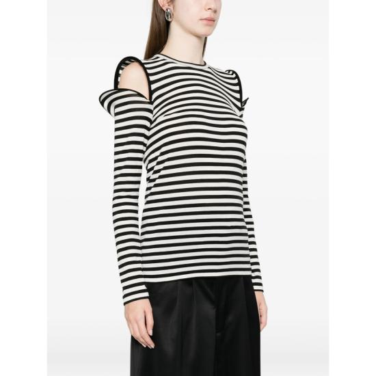 26SS 와타나베 준야 긴팔 티셔츠 JQ T022 BKWHI WHITE BLACK - JUNYA WATANABE
