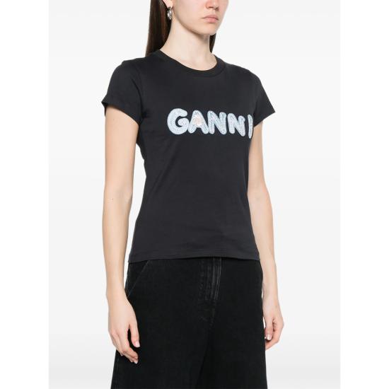 26SS 가니 반팔 티셔츠 A1050179 252 BLACK - GANNI