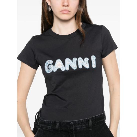 26SS 가니 반팔 티셔츠 A1050179 252 BLACK - GANNI