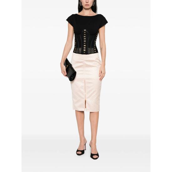 26SS 엘리자베타프랜치 미디 스커트 GO14062E2 EA1 PINK - ELISABETTA FRANCHI