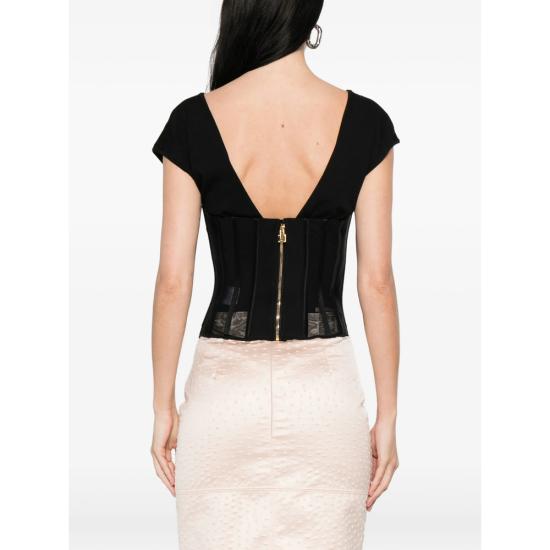 26SS 엘리자베타프랜치 민소매 티셔츠 TO05562E2 110 BLACK - ELISABETTA FRANCHI