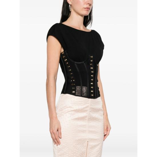 26SS 엘리자베타프랜치 민소매 티셔츠 TO05562E2 110 BLACK - ELISABETTA FRANCHI