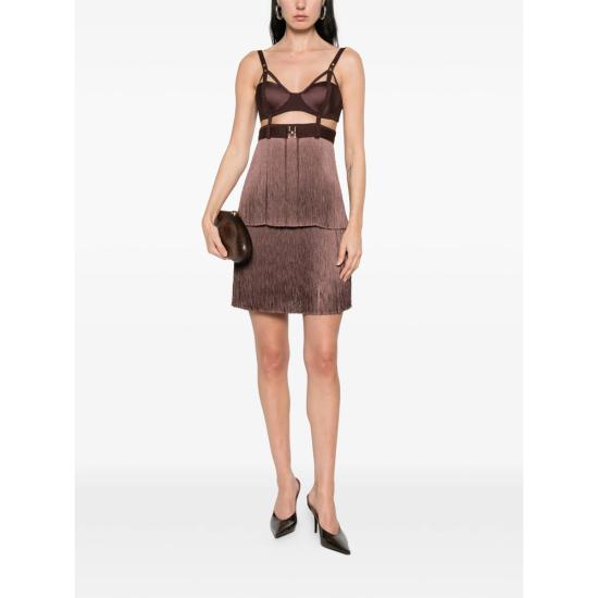 26SS 엘리자베타프랜치 숏 원피스 AB96662E2 644 BROWN - ELISABETTA FRANCHI