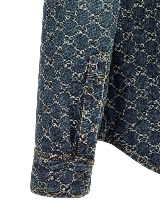 26SS 구찌 GG 코튼 데님 자카드 셔츠 864821XDDF34011 Blue - GUCCI