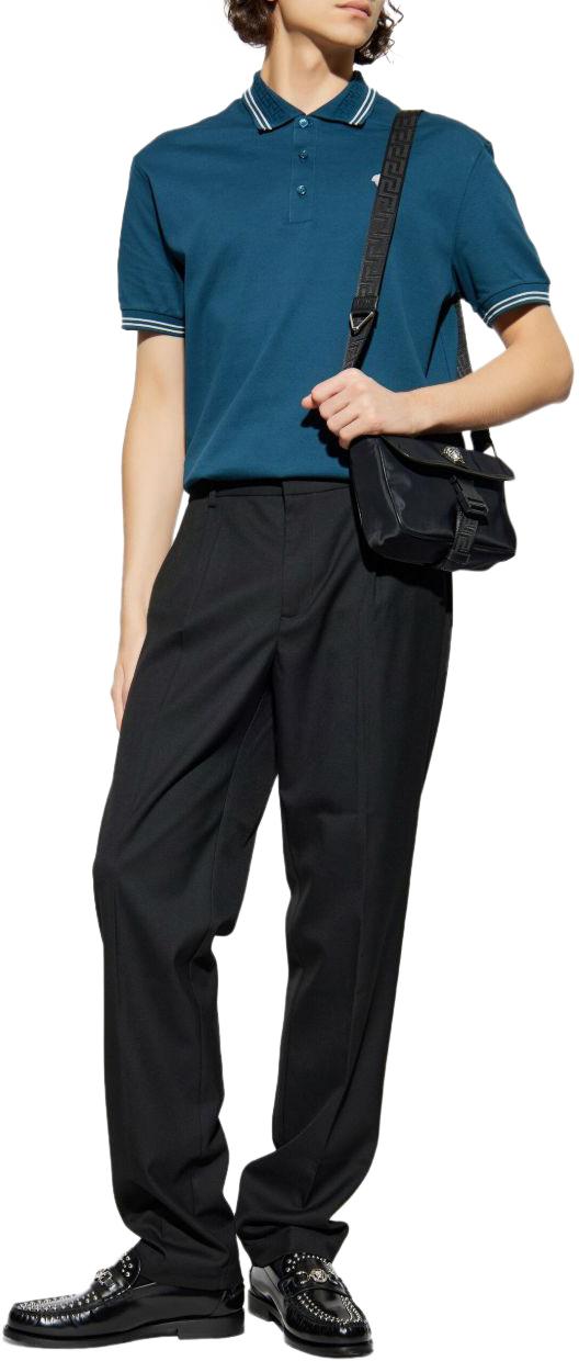 26SS 베르사체 폴로 티셔츠 10139101A098601UO60 BLUE - VERSACE