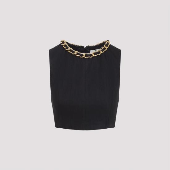 26SS 엘리자베타프랜치 탑 TO06062E2 110 NERO BLACK - ELISABETTA FRANCHI