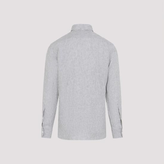 26SS 에르메네질도제냐 셔츠 UHX27A3 SRF7 N07 BEIGE SCURO RIGATO NUDE NEUTRALS - ERMENEGILDO ZEGNA