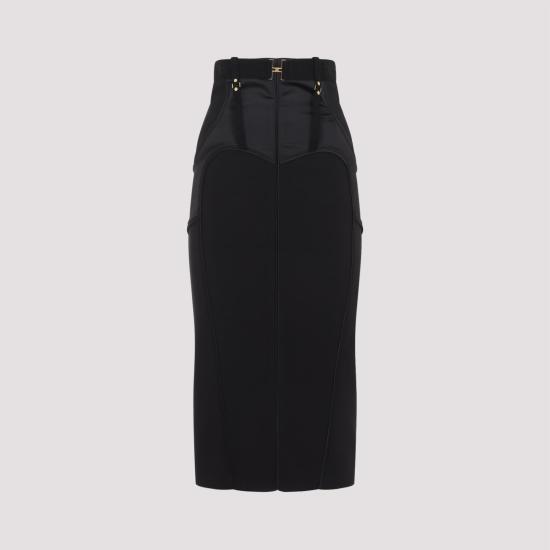 26SS 엘리자베타프랜치 스커트 GO14862E2 110 NERO BLACK - ELISABETTA FRANCHI