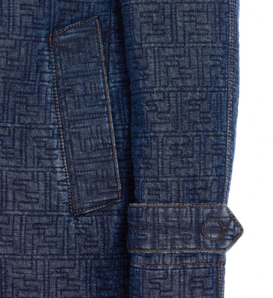  펜디 탑 FF 패딩 데님 셔츠 블루 - FENDI