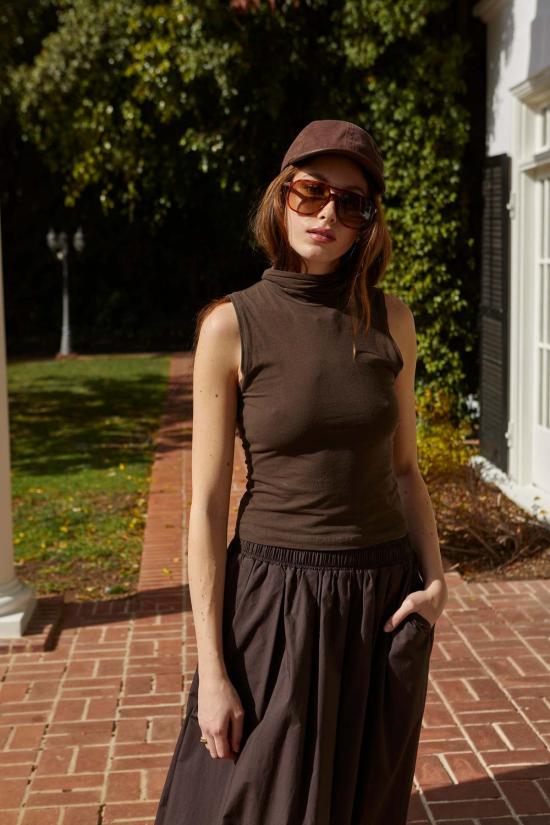  아셀 민소매 티셔츠 애셔 테사 터틀넥 탱크탑 - ASHER