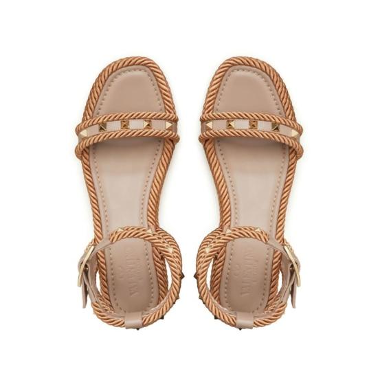  발렌티노 가라바니 샌들 락스터드 웨지  뉴트럴 컬러 - VALENTINO GARAVANI