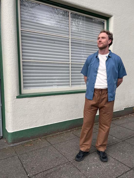  서비스웍스 반팔 셔츠 서비스 웍스 슬레이트 고등어 셔츠 - SERVICE WORKS