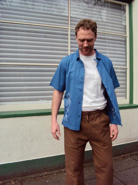  서비스웍스 반팔 셔츠 서비스 웍스 슬레이트 고등어 셔츠 - SERVICE WORKS