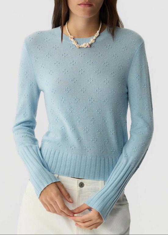  게스트 인 레지던스 스웨터 컴퍼스 슈렁큰 크루  블루 - GUEST IN RESIDENCE