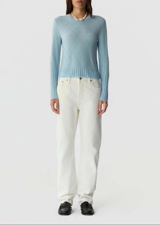  게스트 인 레지던스 스웨터 컴퍼스 슈렁큰 크루  블루 - GUEST IN RESIDENCE